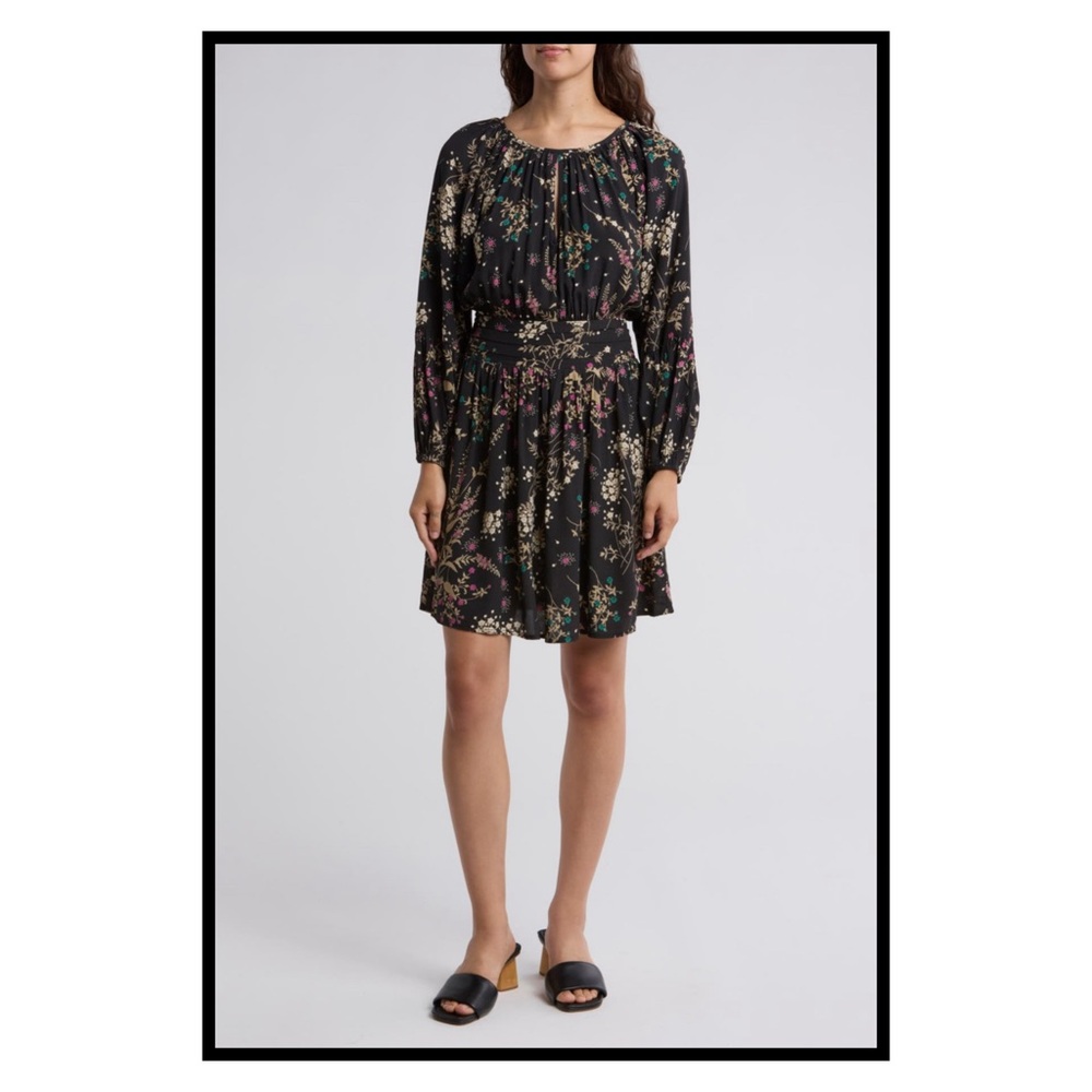 Lovestitch Women’s Black Floral Long Sleeve Dress
